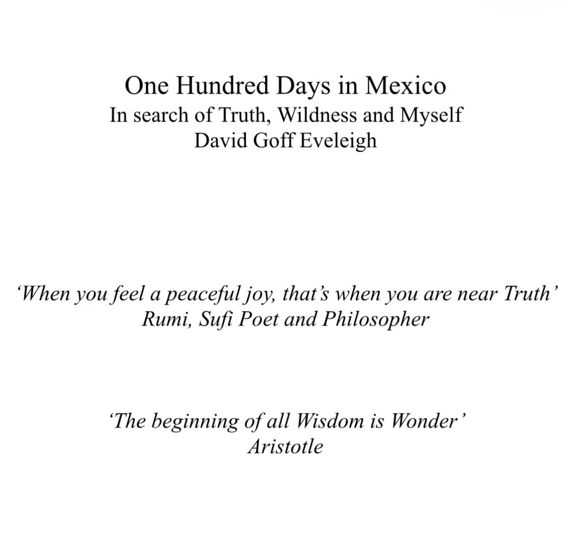 One Hundred Days in Mexico